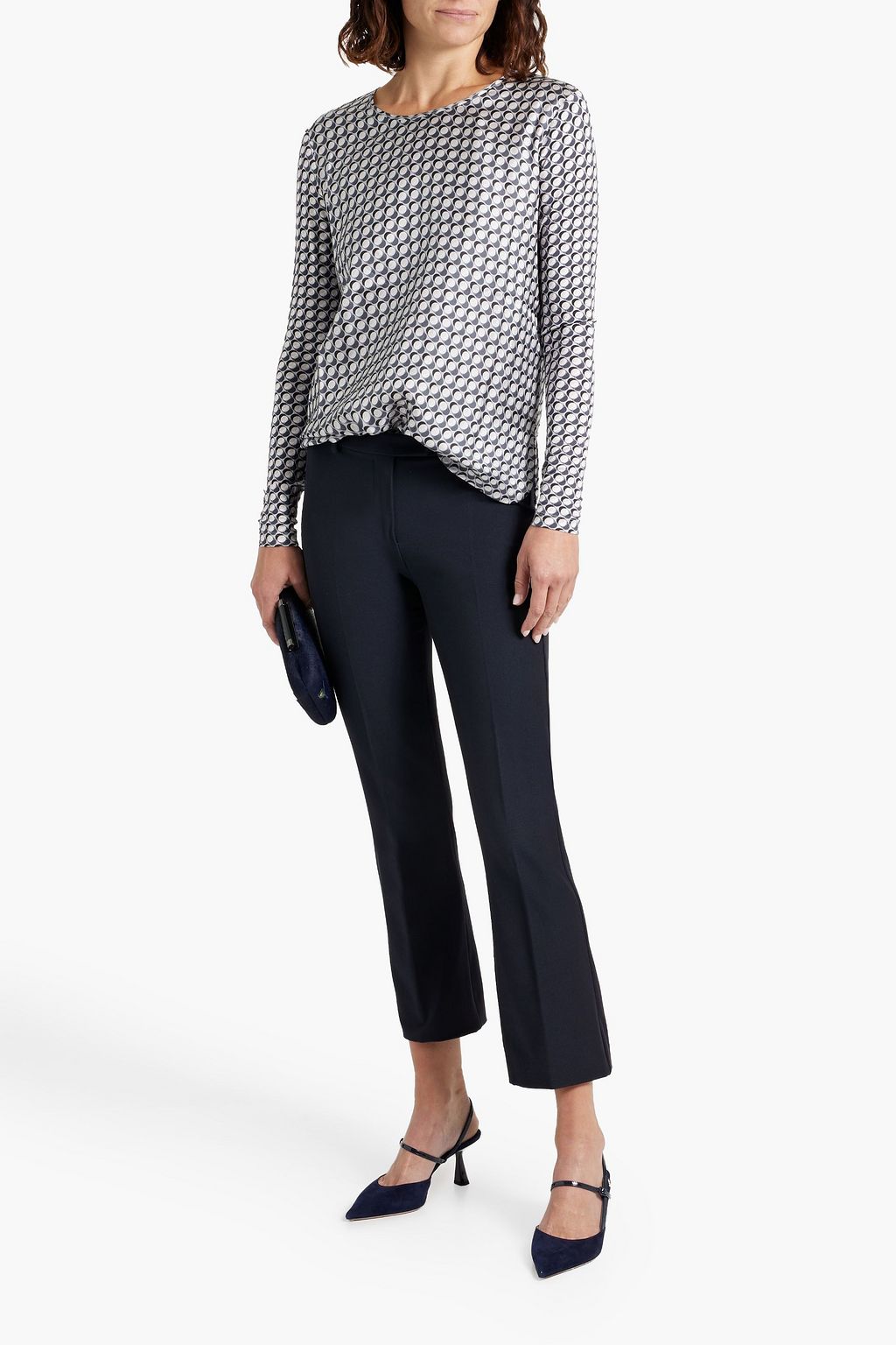 'S MAX MARA Cotton-blend twill kick-flare pants