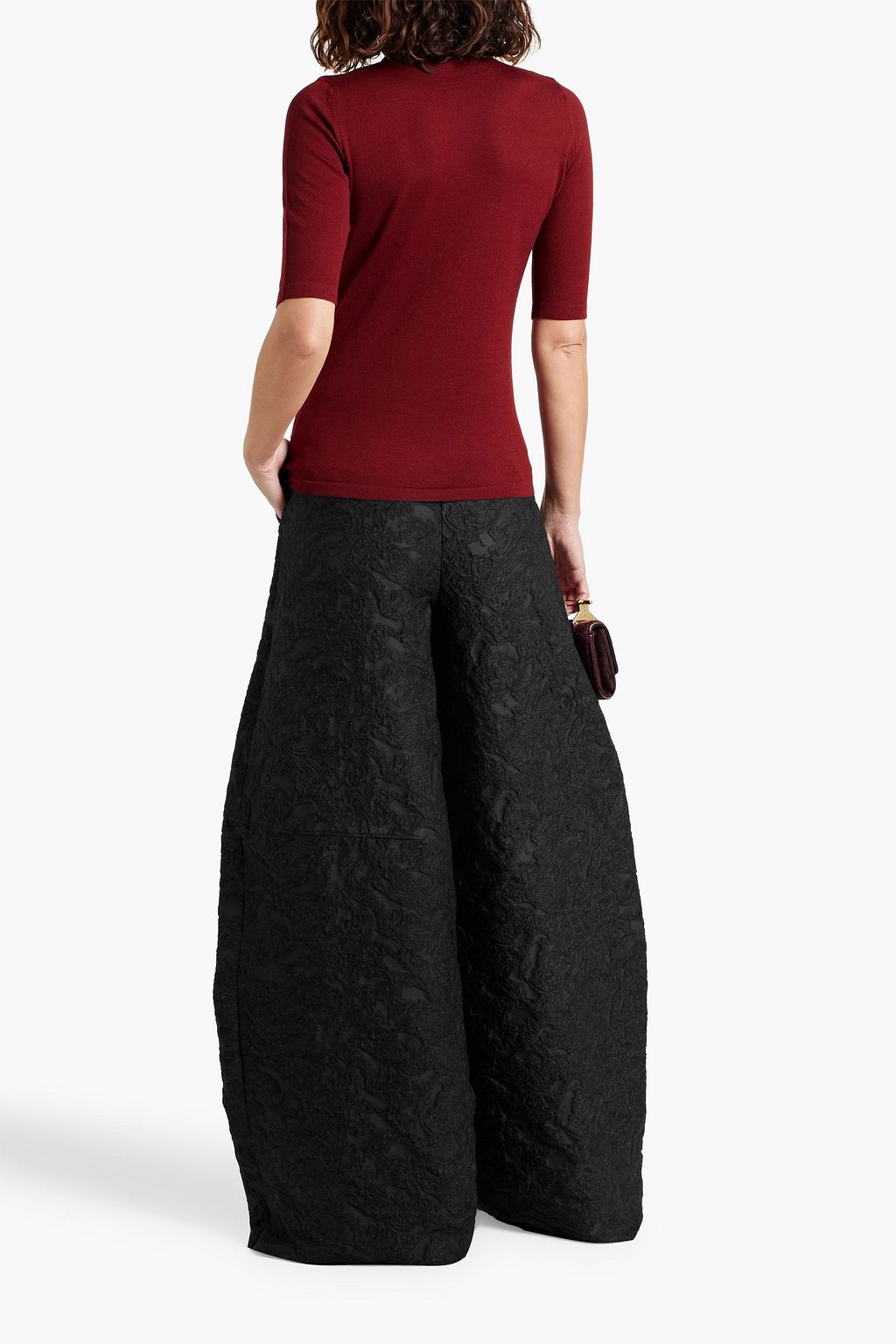 MAX MARA Cotton-blend jacquard wide-leg pants