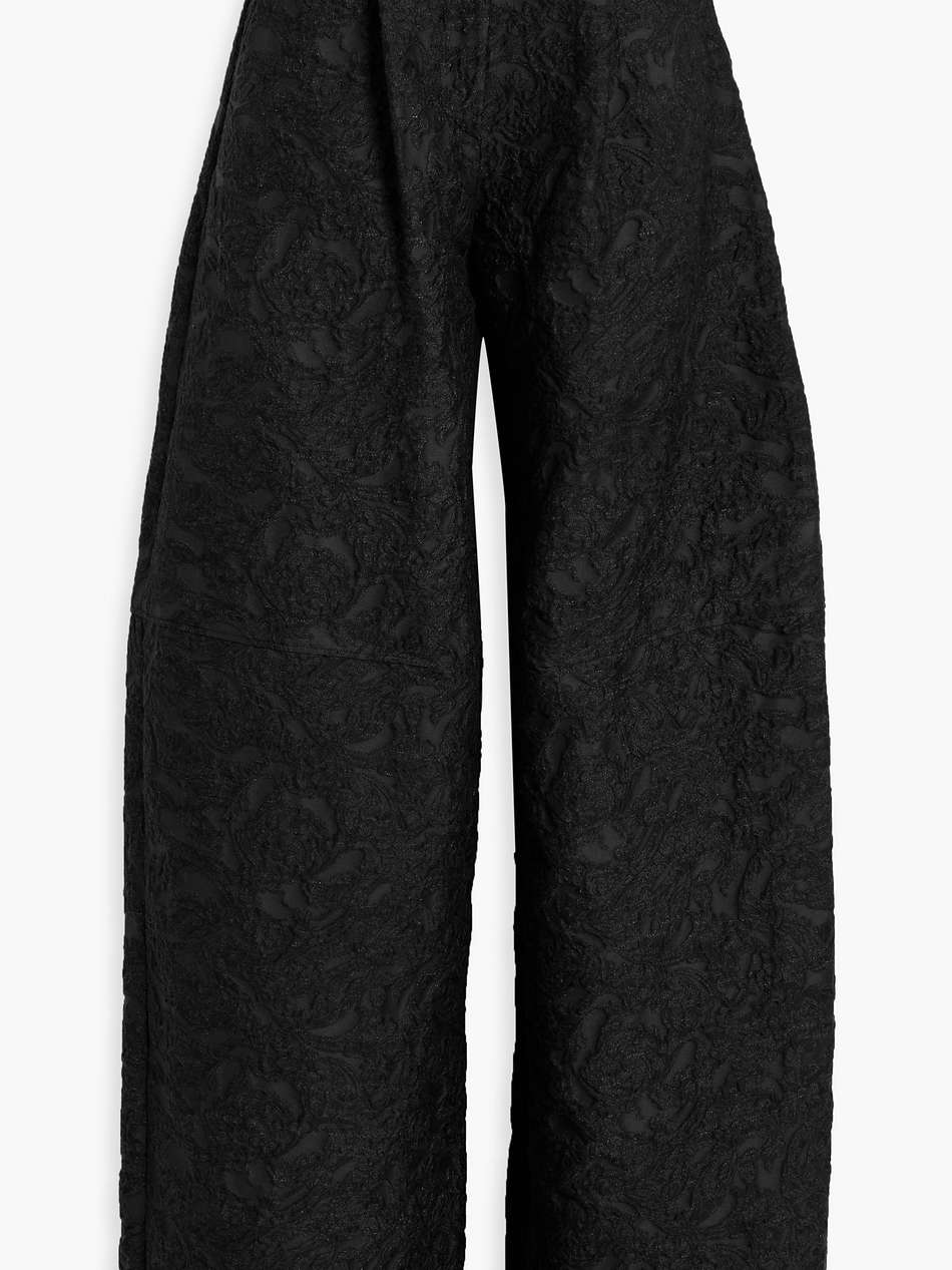 cotton-blend jacquard wide-leg pants