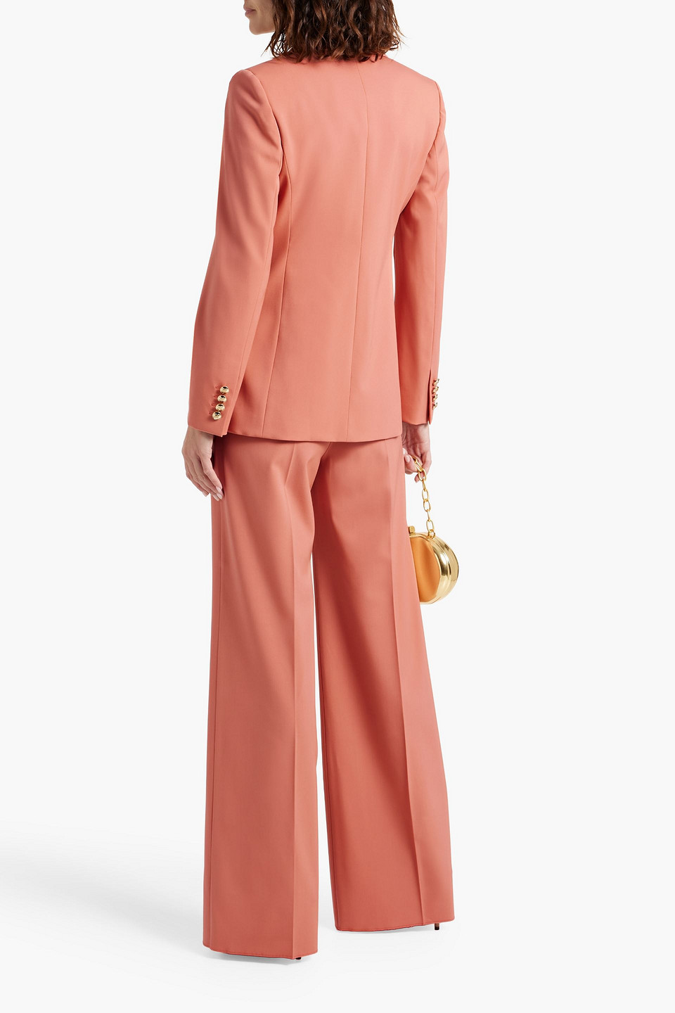 MAX MARA WOOL-BLEND TWILL WIDE-LEG PANTS 