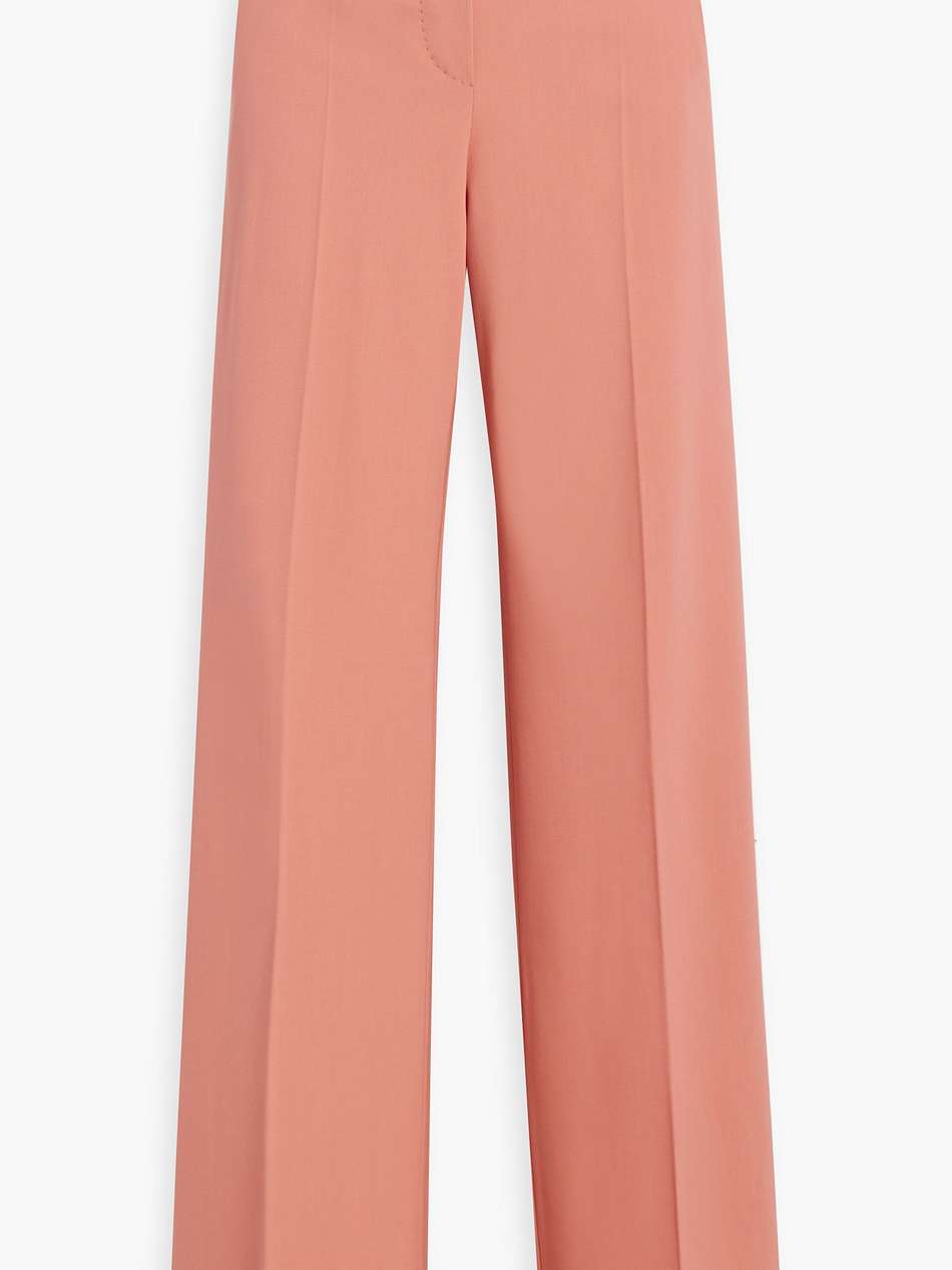 wool-blend twill wide-leg pants