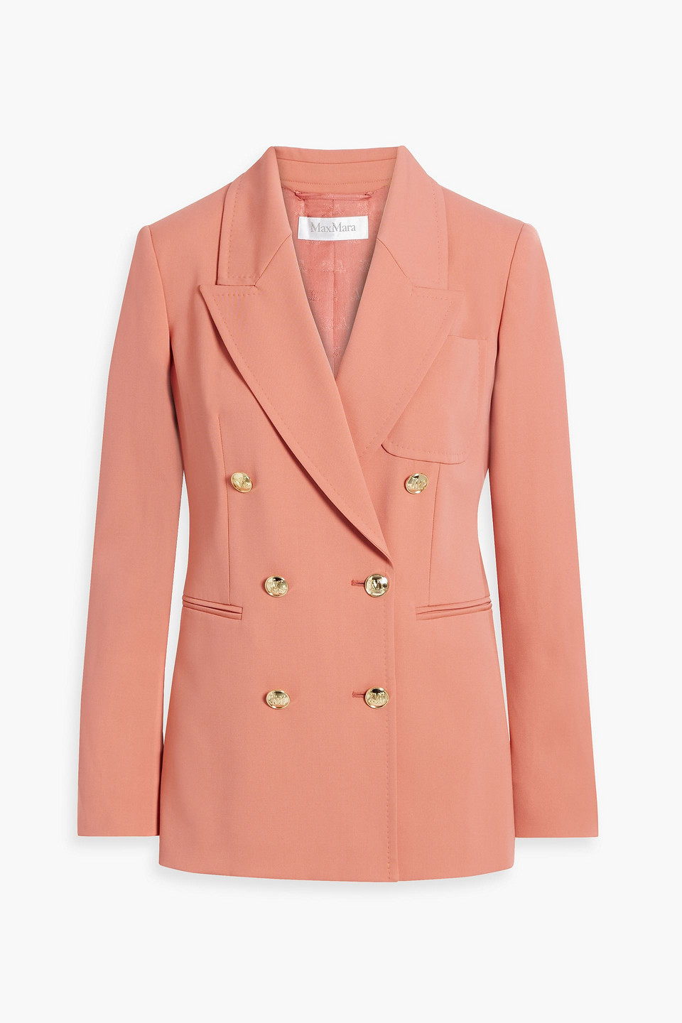 Max Mara Double-breasted Wool-blend Twill Blazer In Antique Rose