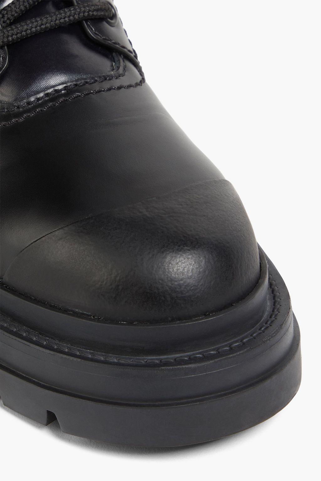 VALENTINO GARAVANI Rockstud 40 leather and shell combat boots
