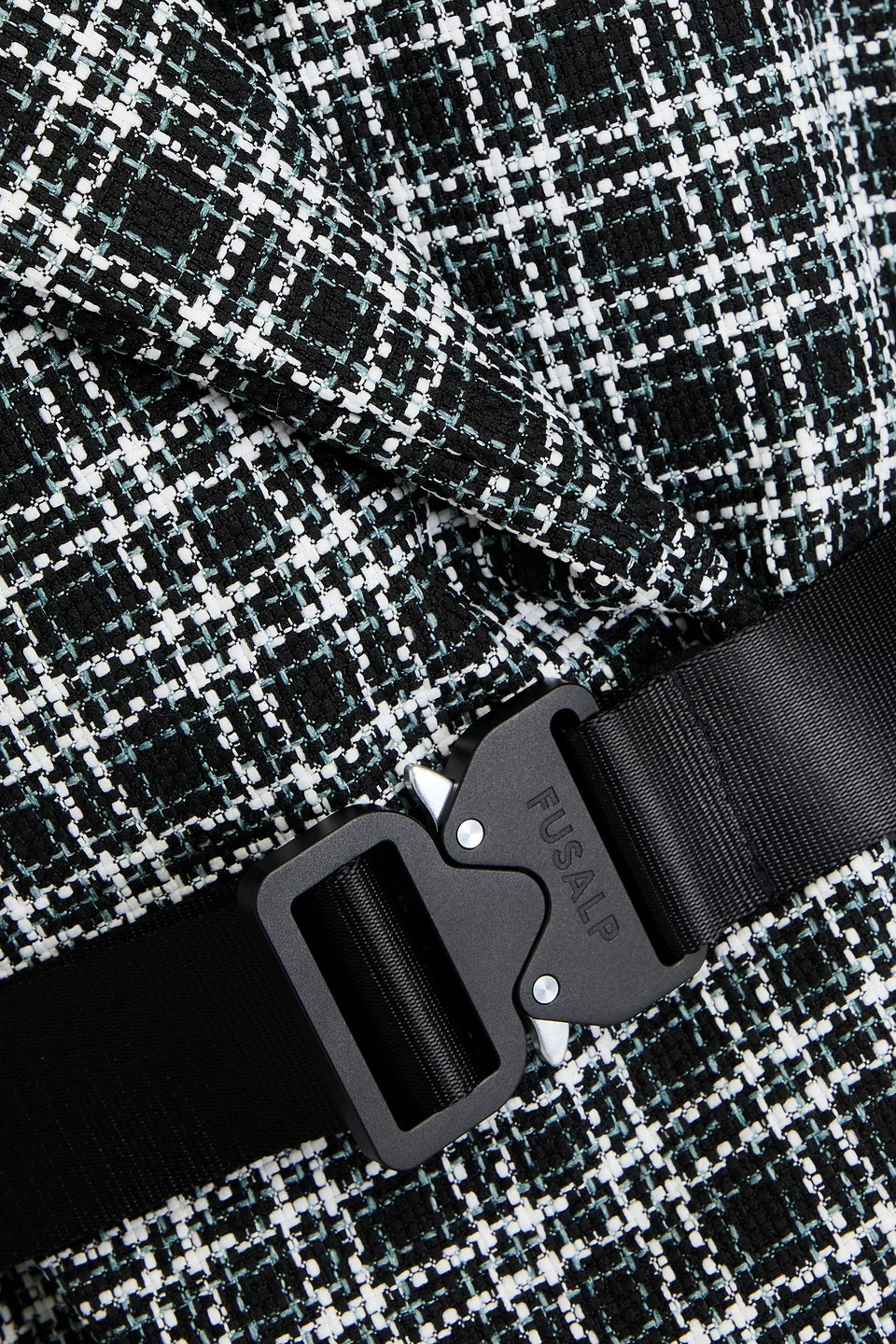 Fusalp Belted Tweed Jacket In Black