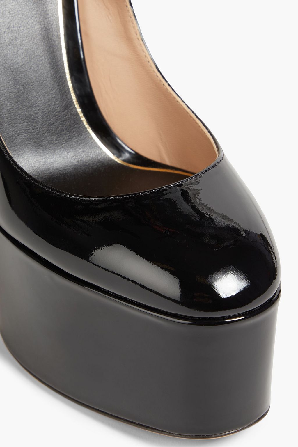 VALENTINO GARAVANI Tan-Go patent-leather platform pumps