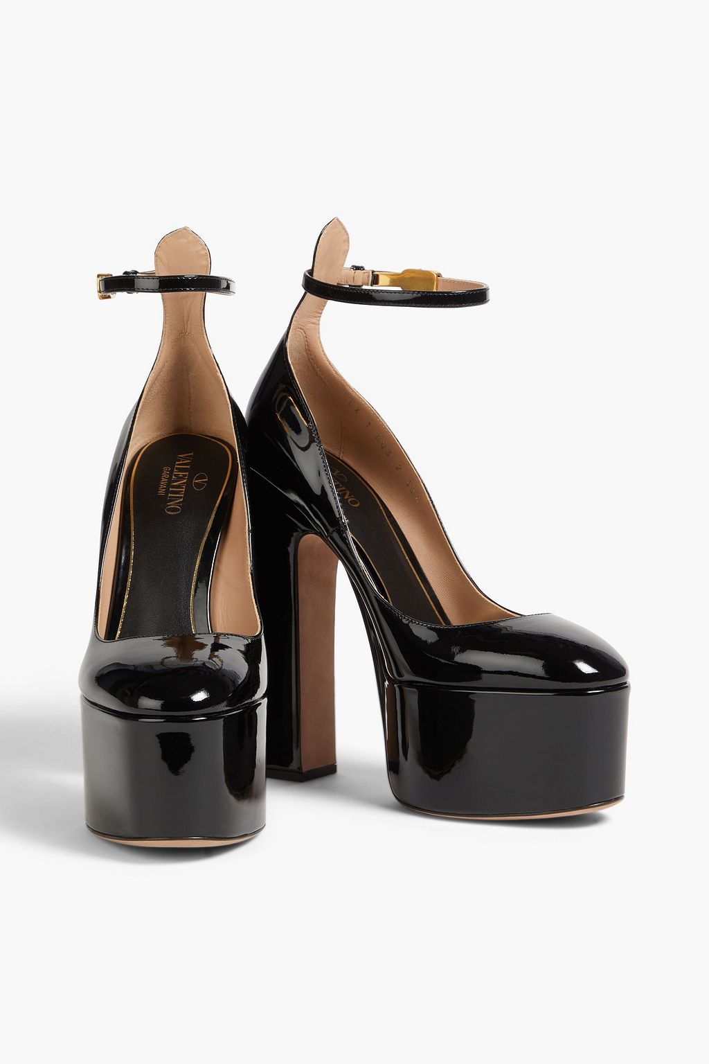 VALENTINO GARAVANI Tan-Go patent-leather platform pumps