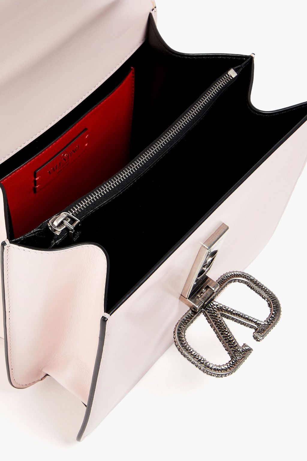 VALENTINO GARAVANI VLOGO crystal-embellished leather shoulder bag
