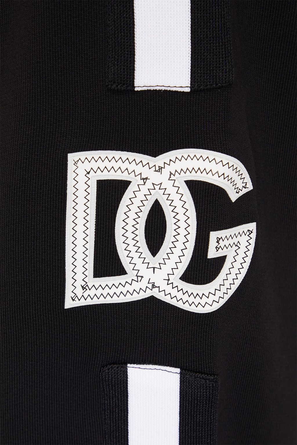 DOLCE&GABBANA بنطال رياضي ثقيل من قماش تيري القطني الفرنسي مزين بشعار مزخرف