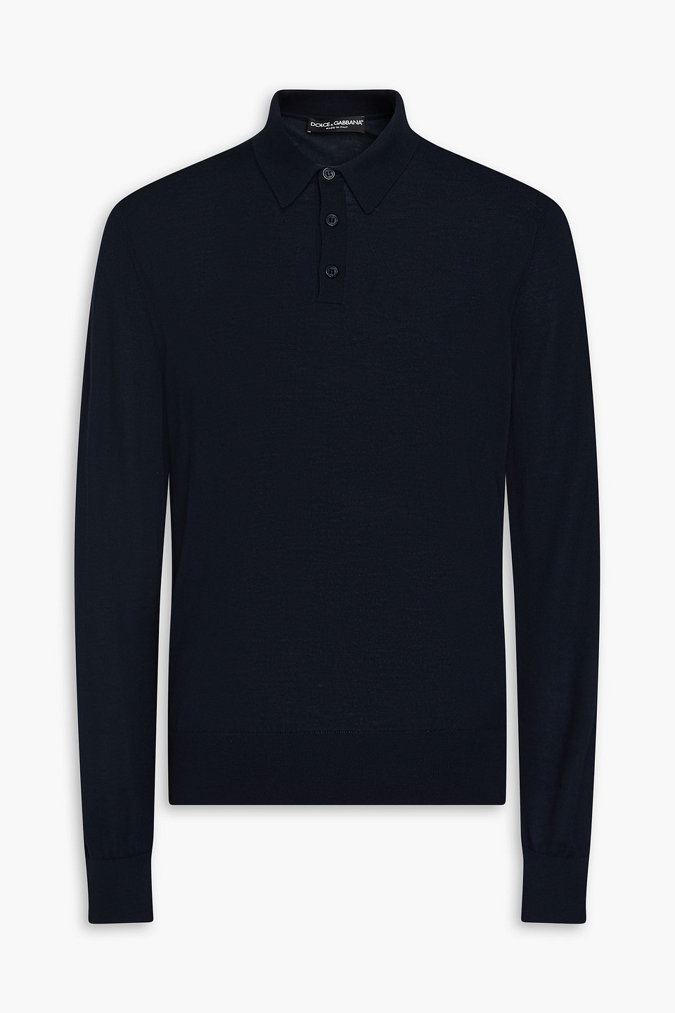 Dolce & Gabbana Cashmere Polo Jumper In Midnight Blue