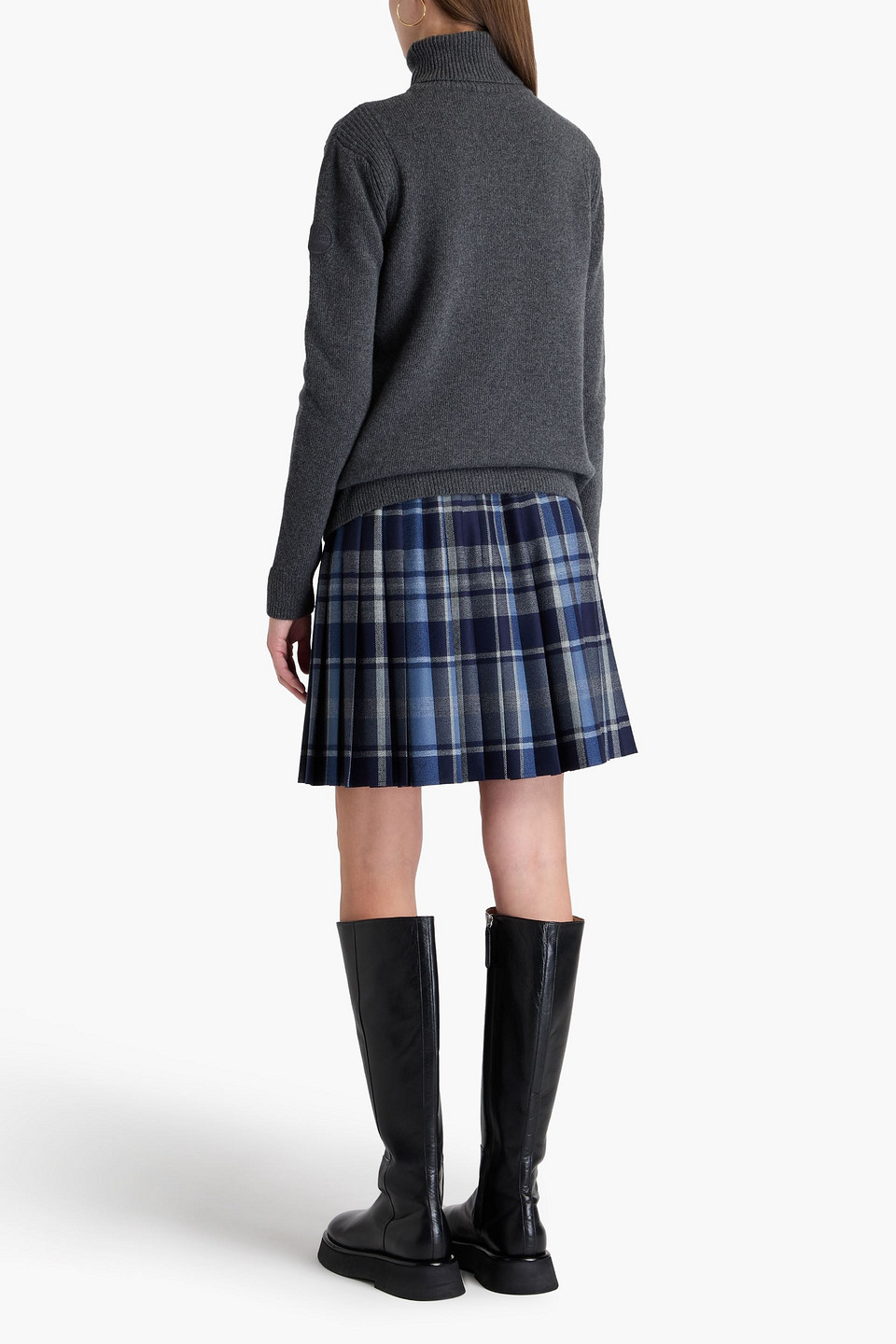 Fusalp Mélange Wool And Cashmere-blend Turtleneck Sweater In Dark Gray