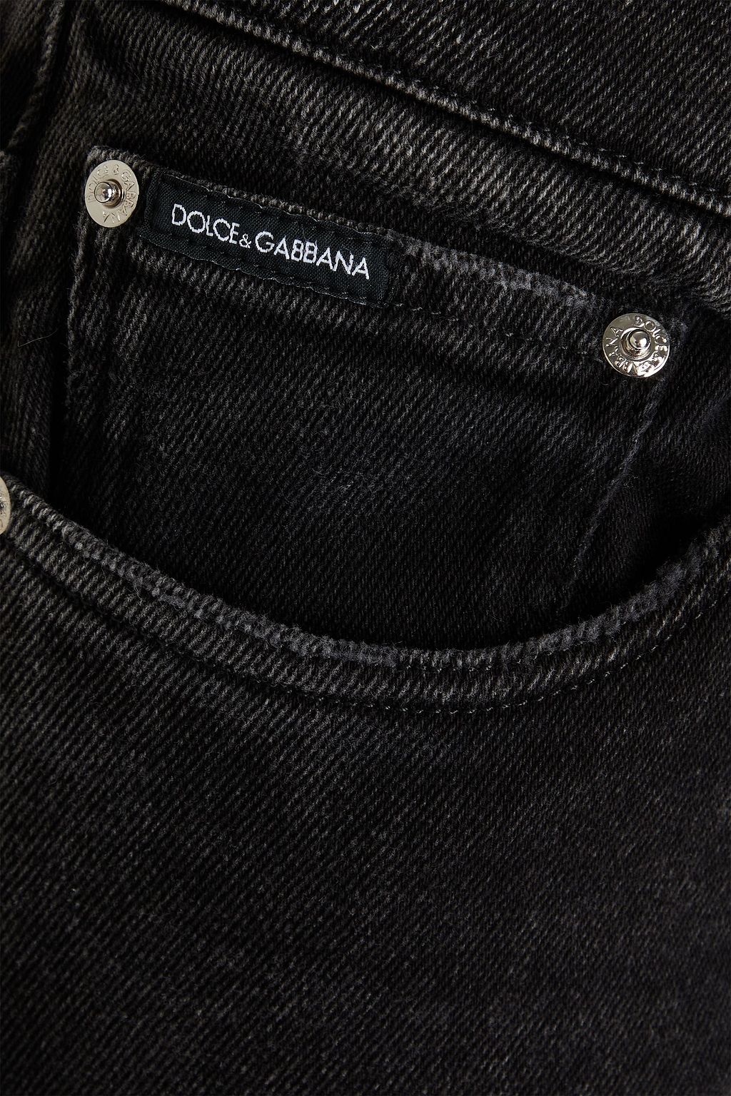 DOLCE&GABBANA جينز من الدنيم بقصّة ضيقة وبتأثير معتق