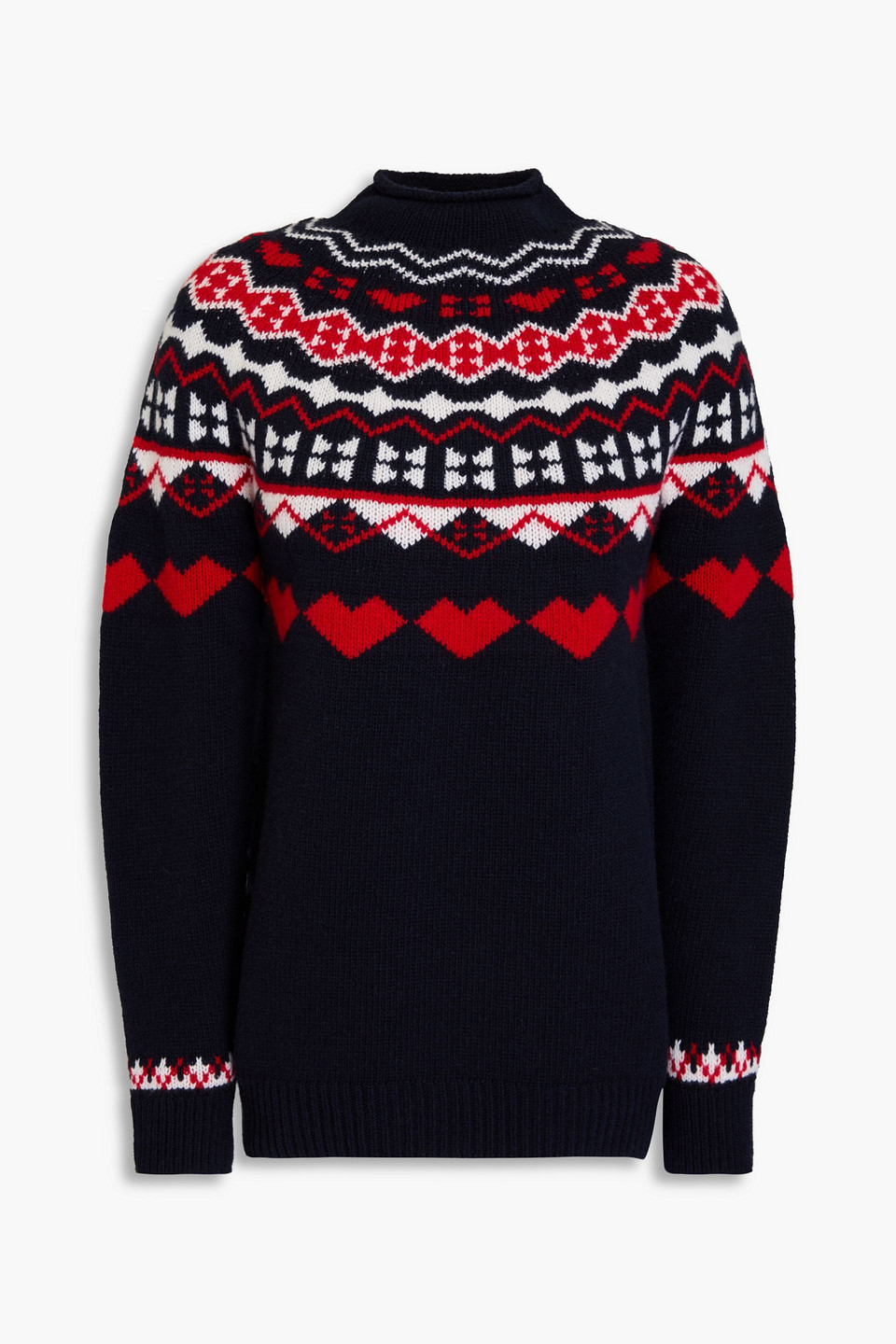 Fusalp Coline Intarsia-knit Wool And Cashmere-blend Sweater In Midnight Blue