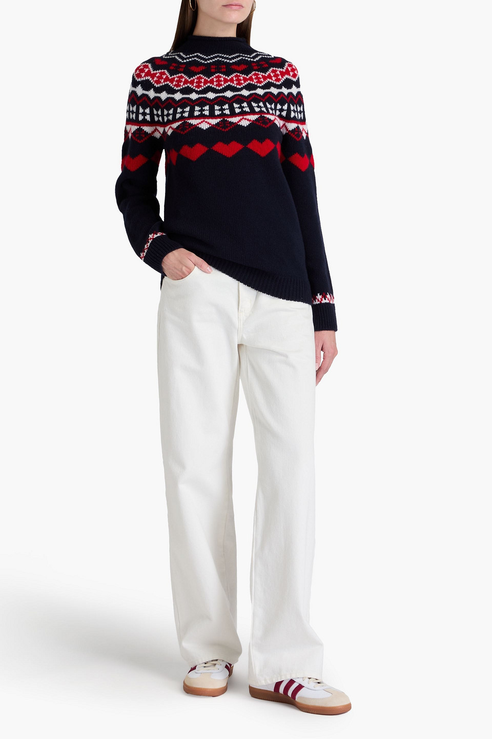 Fusalp Coline Intarsia-knit Wool And Cashmere-blend Sweater In Midnight Blue