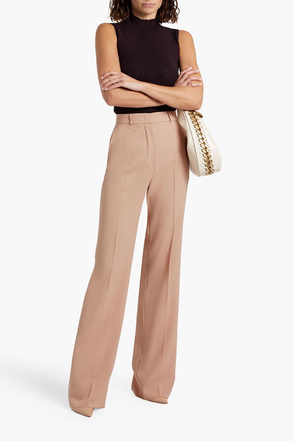 MAX MARA STUDIO Wool-twill straight-leg pants