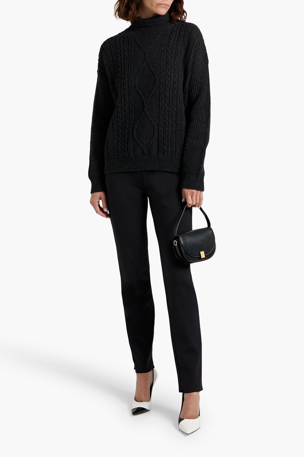 MAX MARA Favore Donegal cable-knit wool-blend turtleneck sweater