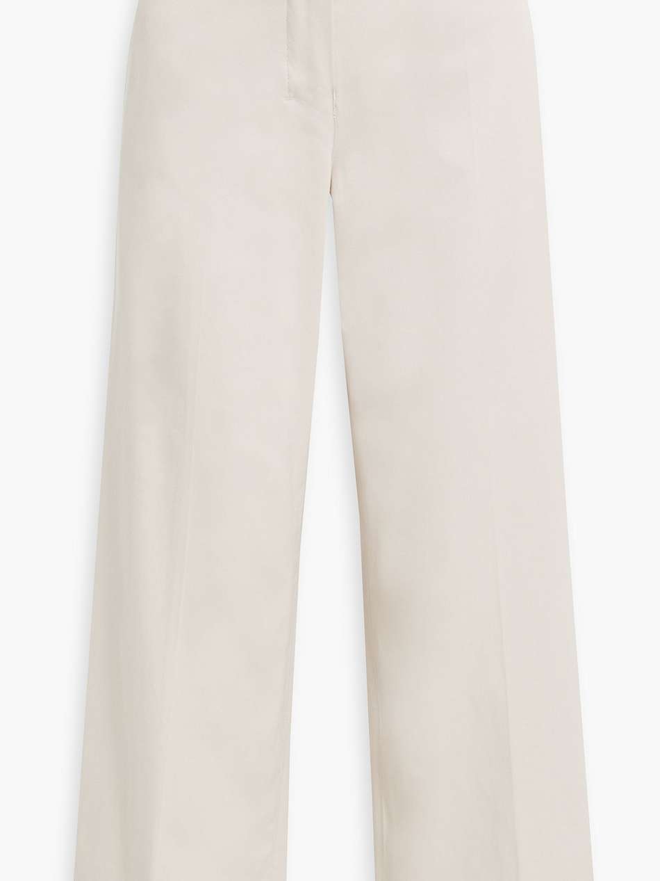 cotton-twill wide-leg pants