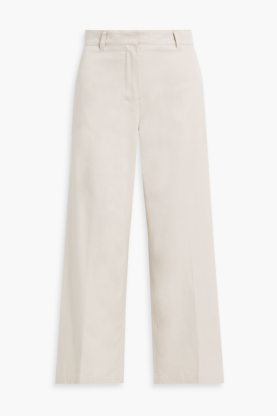 Max Mara Cotton-twill Wide-leg Pants In Beige