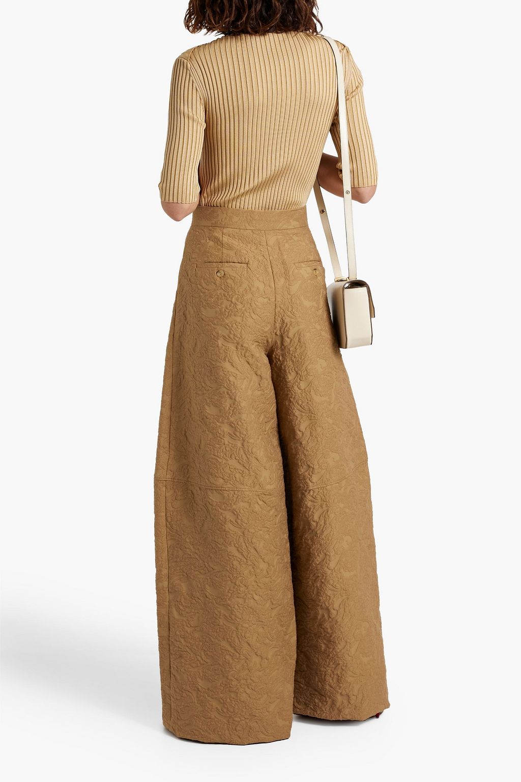 MAX MARA Cotton-blend jacquard wide-leg pants