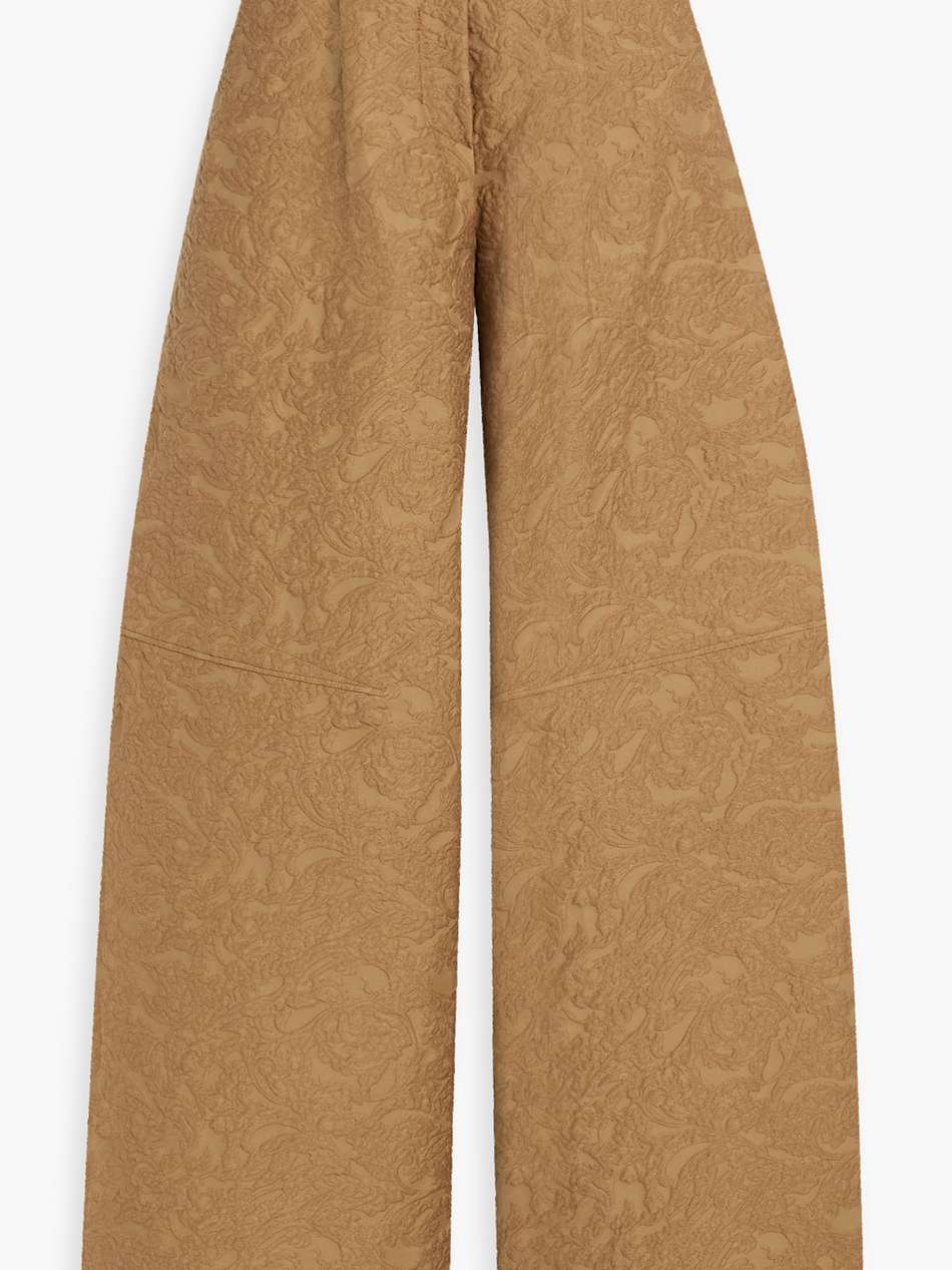 cotton-blend jacquard wide-leg pants