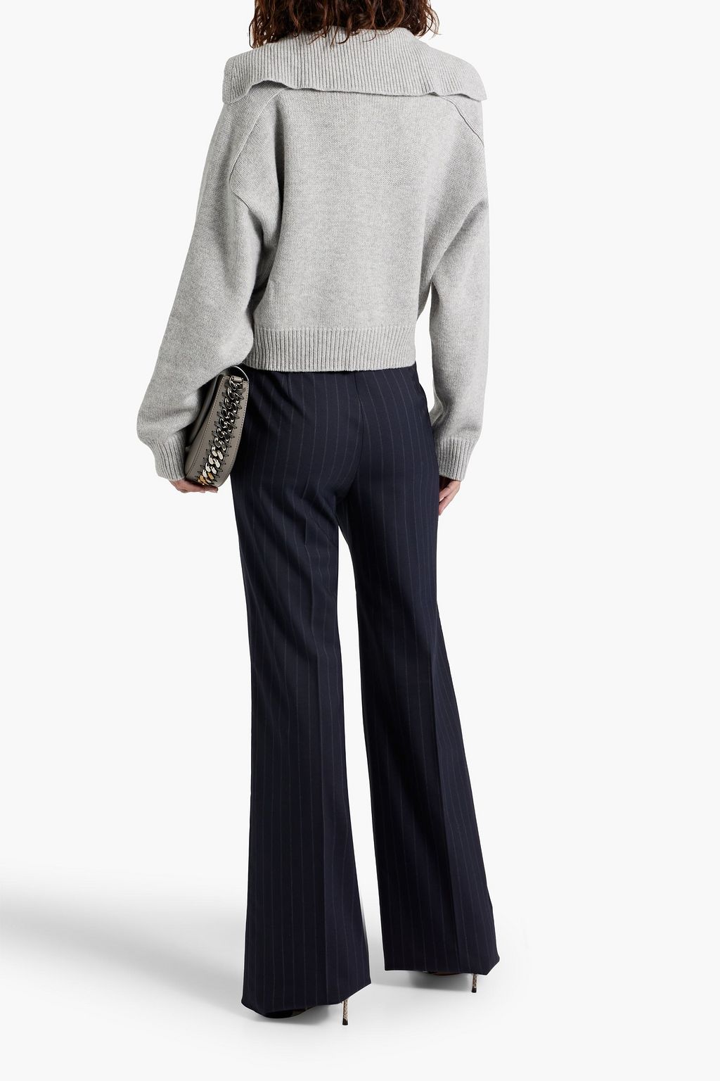 MAX MARA STUDIO Pinstriped wool-blend flared pants
