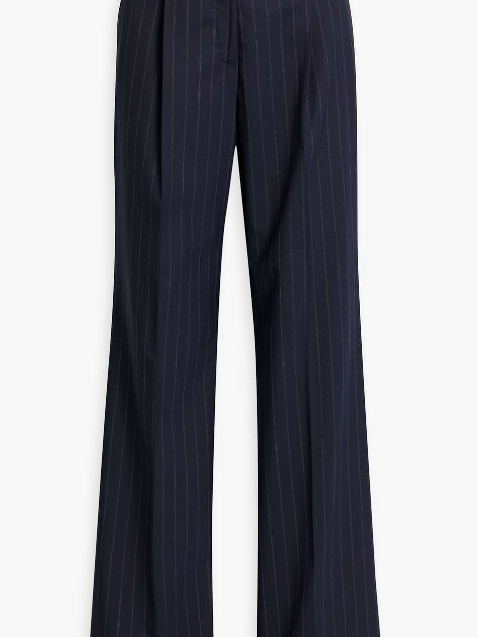 pinstriped wool-blend flared pants
