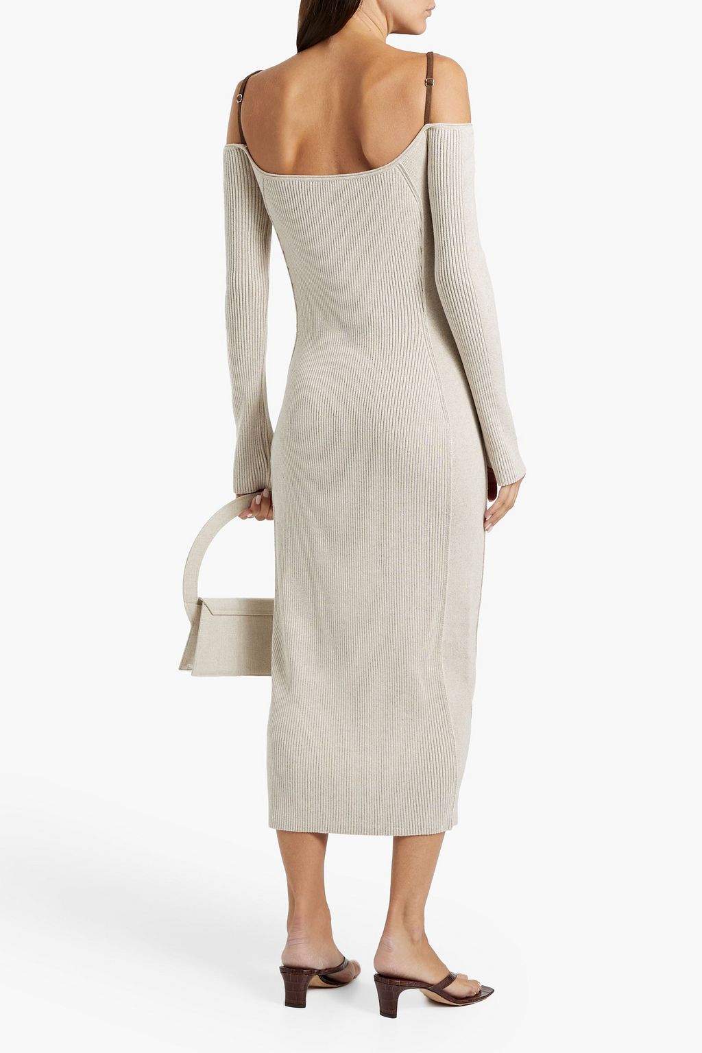 JACQUEMUS Midikleid aus Rippstrick mit Cut-outs