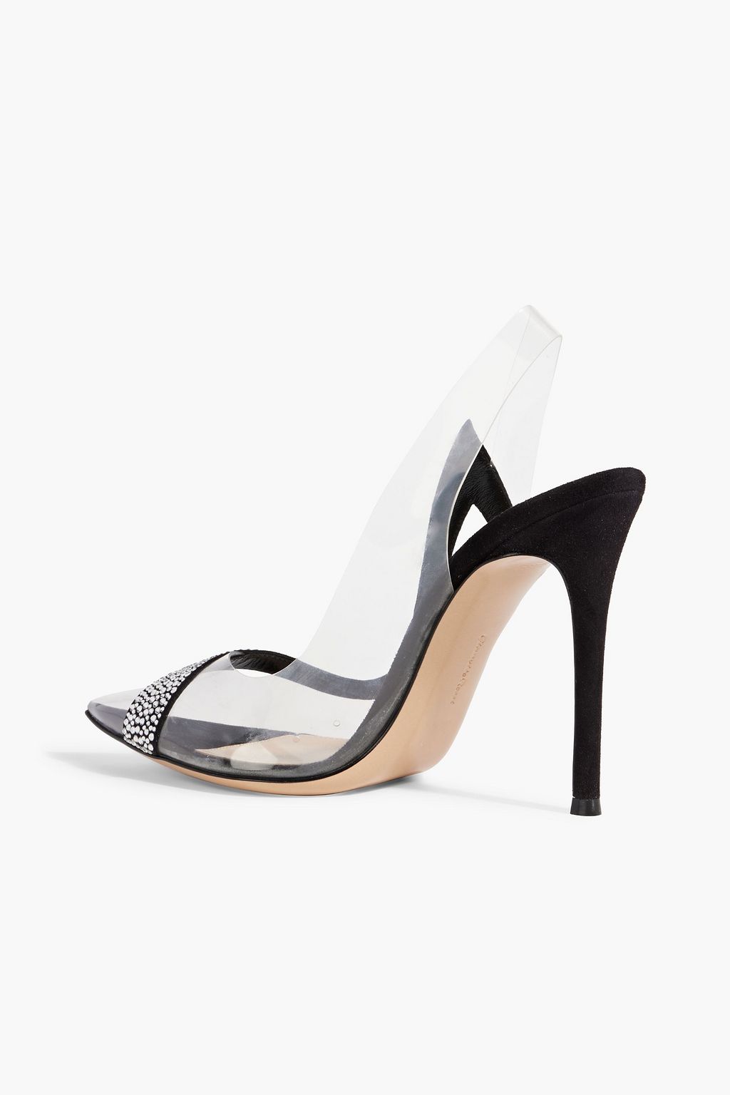 GIANVITO ROSSI Hortensia crystal-embellished PVC slingback pumps