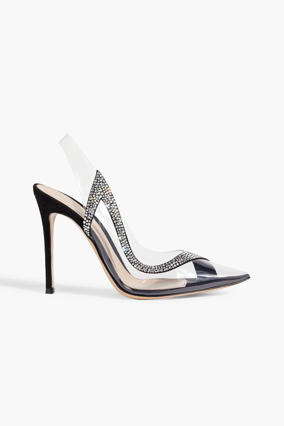 Gianvito Rossi Hortensia Crystal-embellished Pvc Slingback Pumps In Black