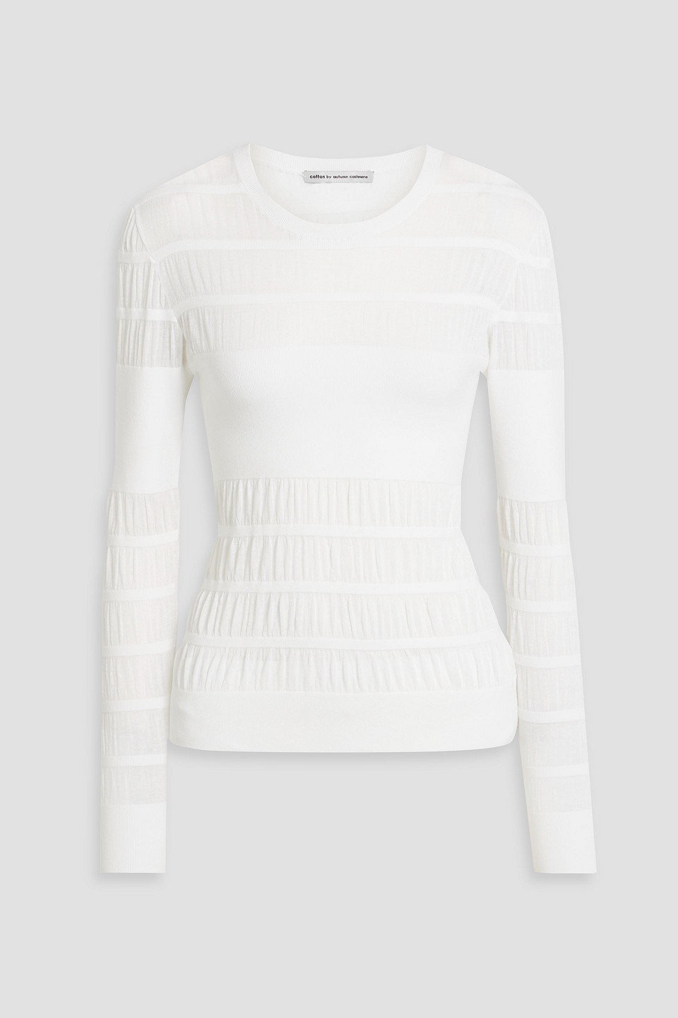 Ruched cotton-blend top