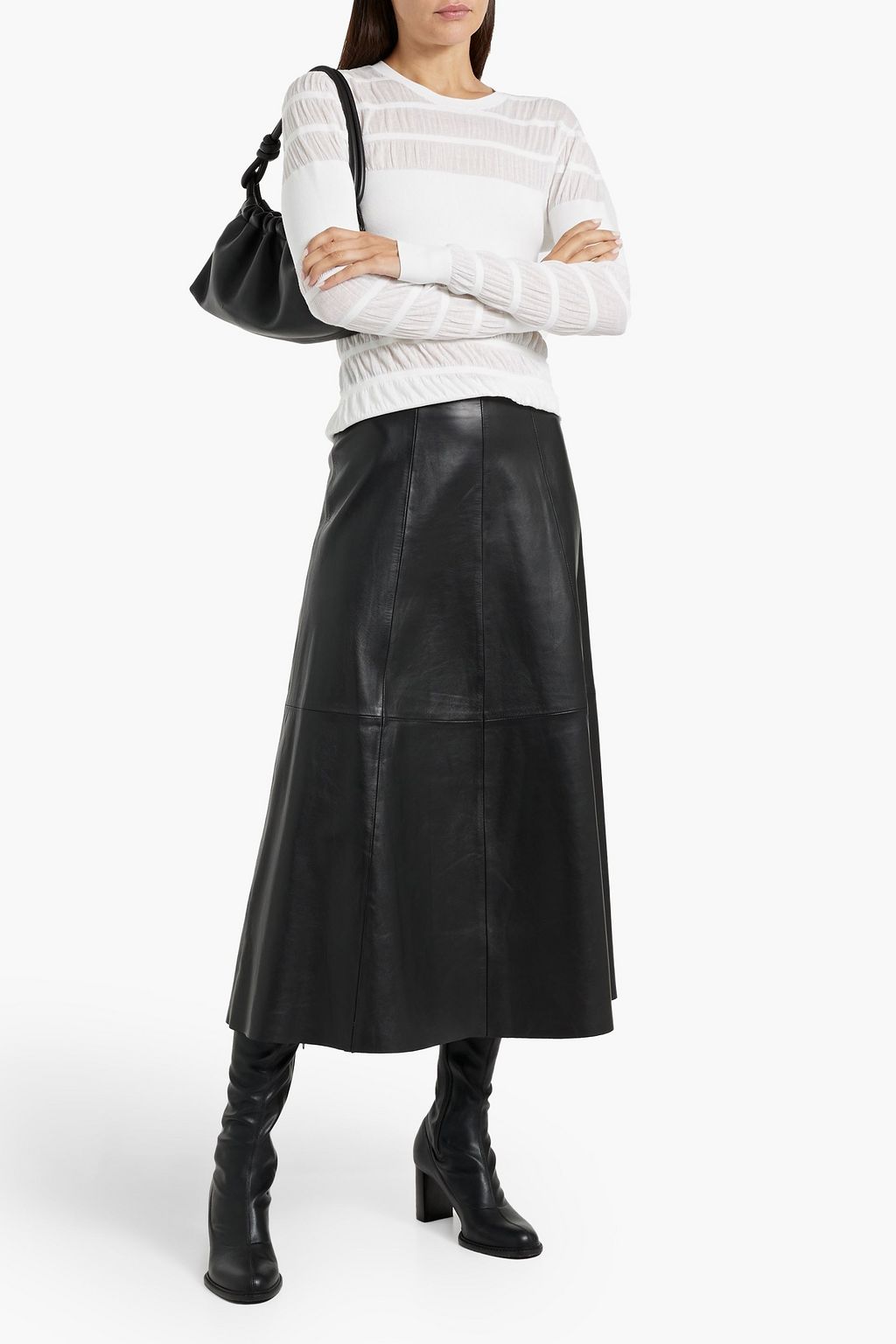 COTTON BY AUTUMN CASHMERE Ruched cotton-blend top