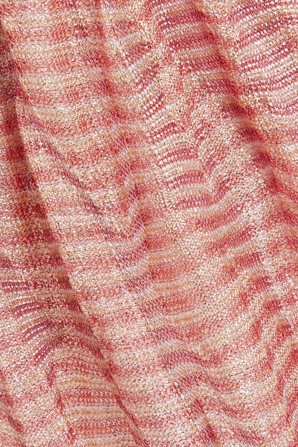 MISSONI Striped metallic crochet-knit mini skirt