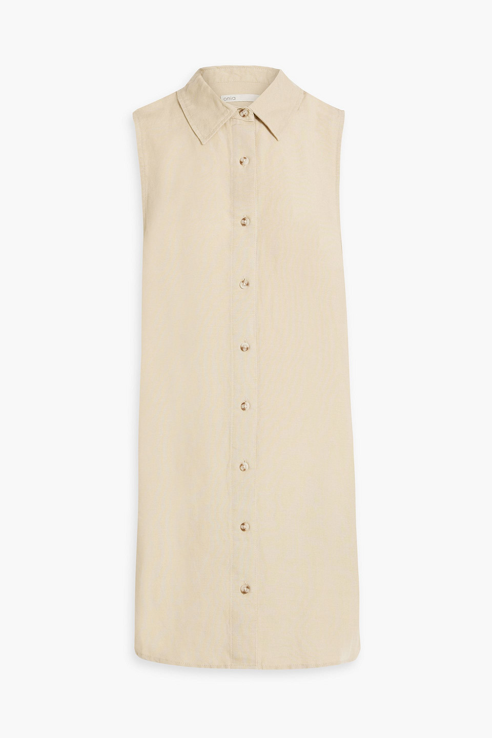 Onia Linen And Lyocell-blend Mini Dress In Beige