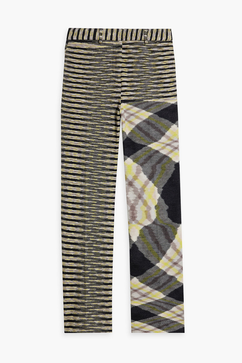 Missoni Space-dyed Flannel Wide-leg Pants In Lime Green