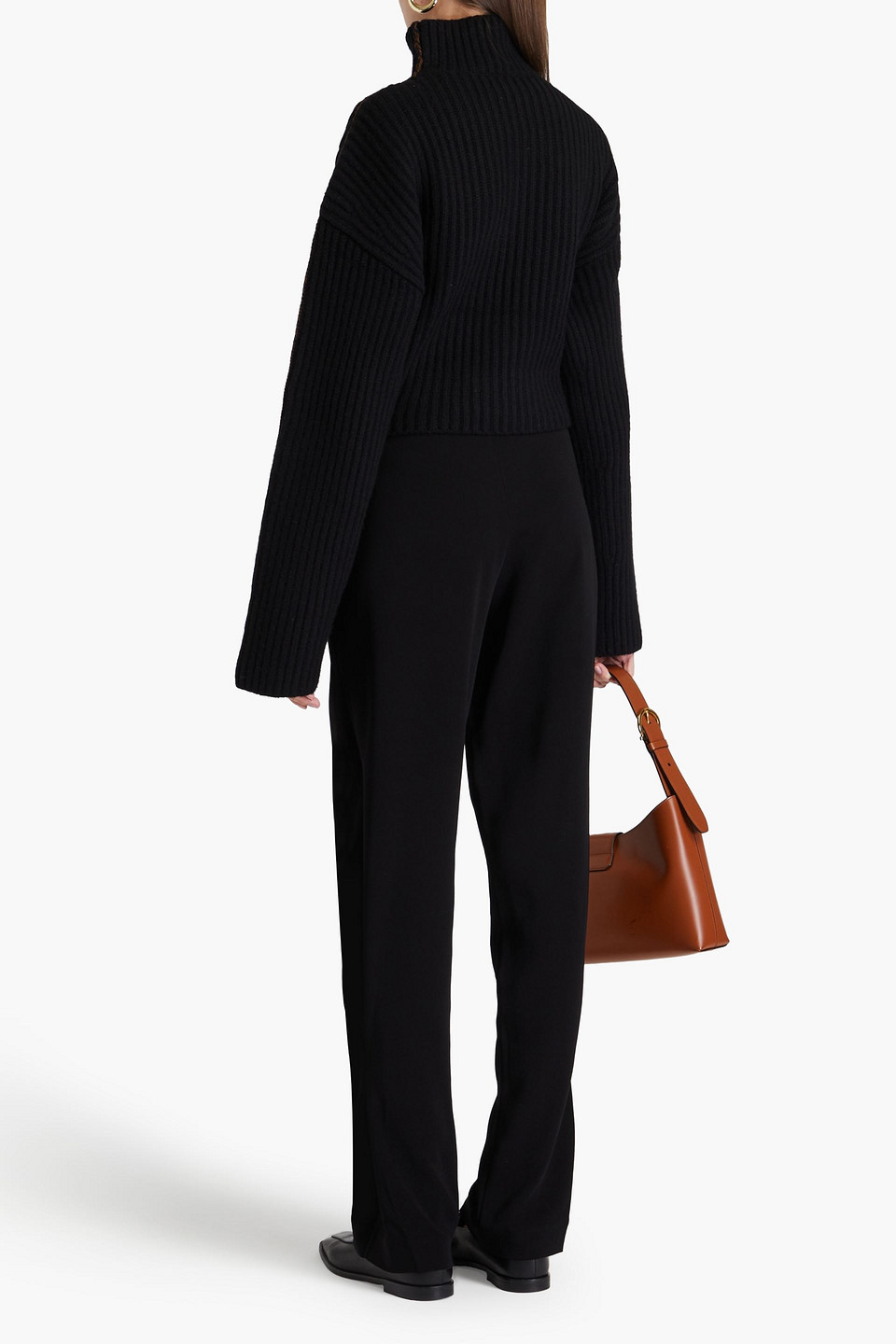 Shop Bite Studios Pleated Crepe Tapered Pants In Black