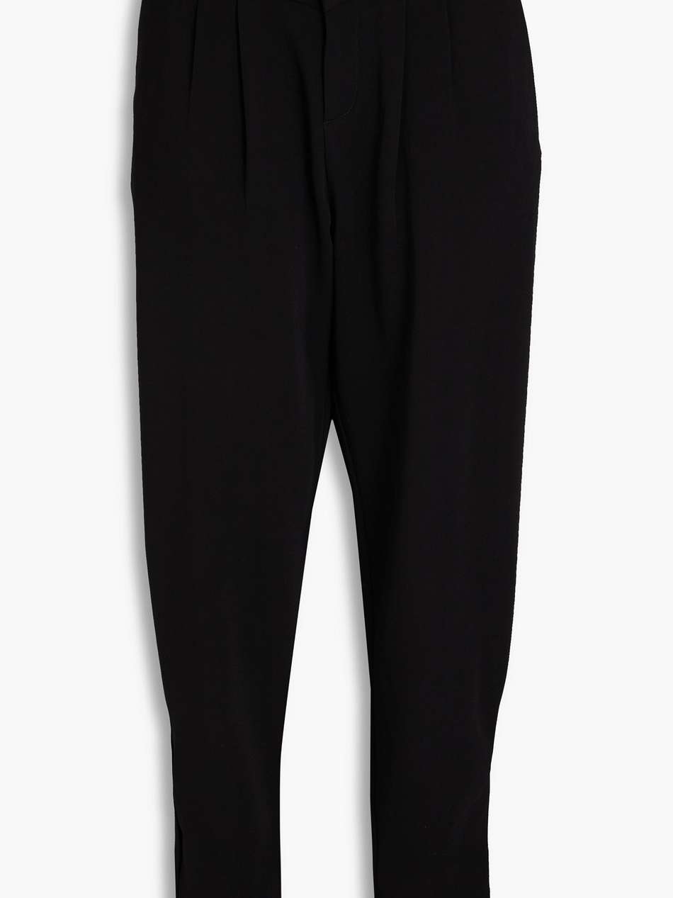 pleated crepe tapered pants