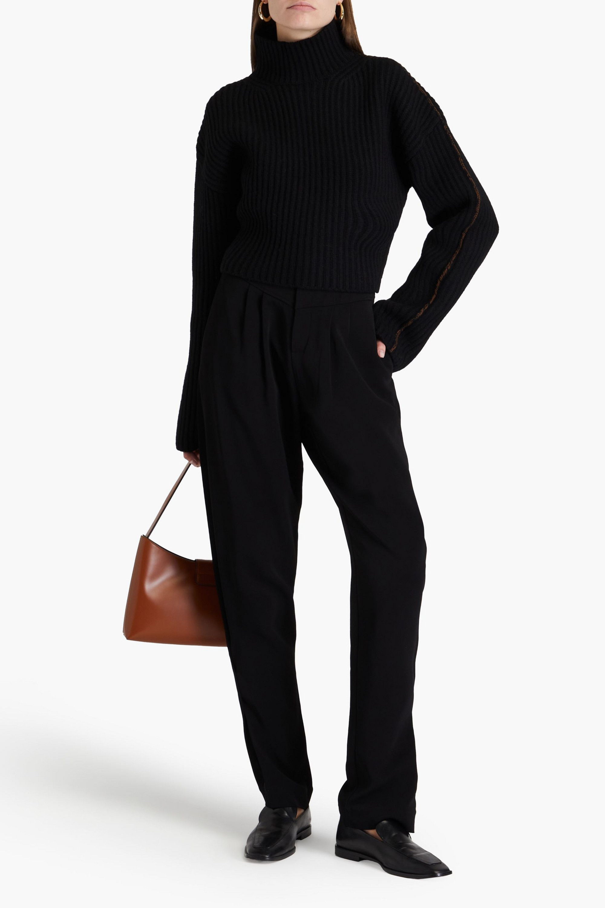 BITE STUDIOS Pleated crepe tapered pants