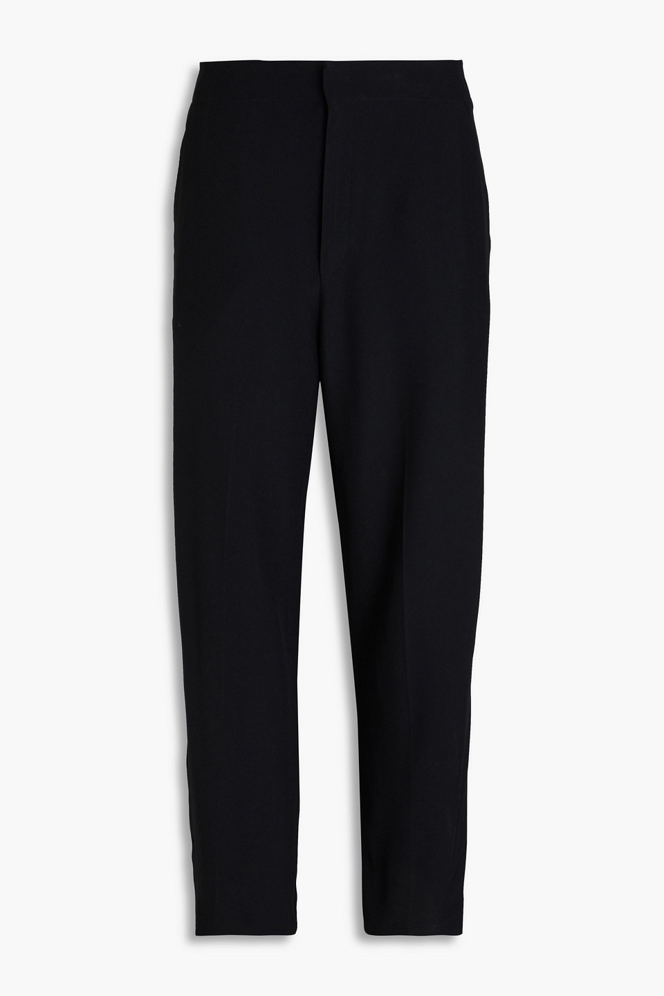 Bite Studios Cropped Crepe Straight-leg Trousers In Black