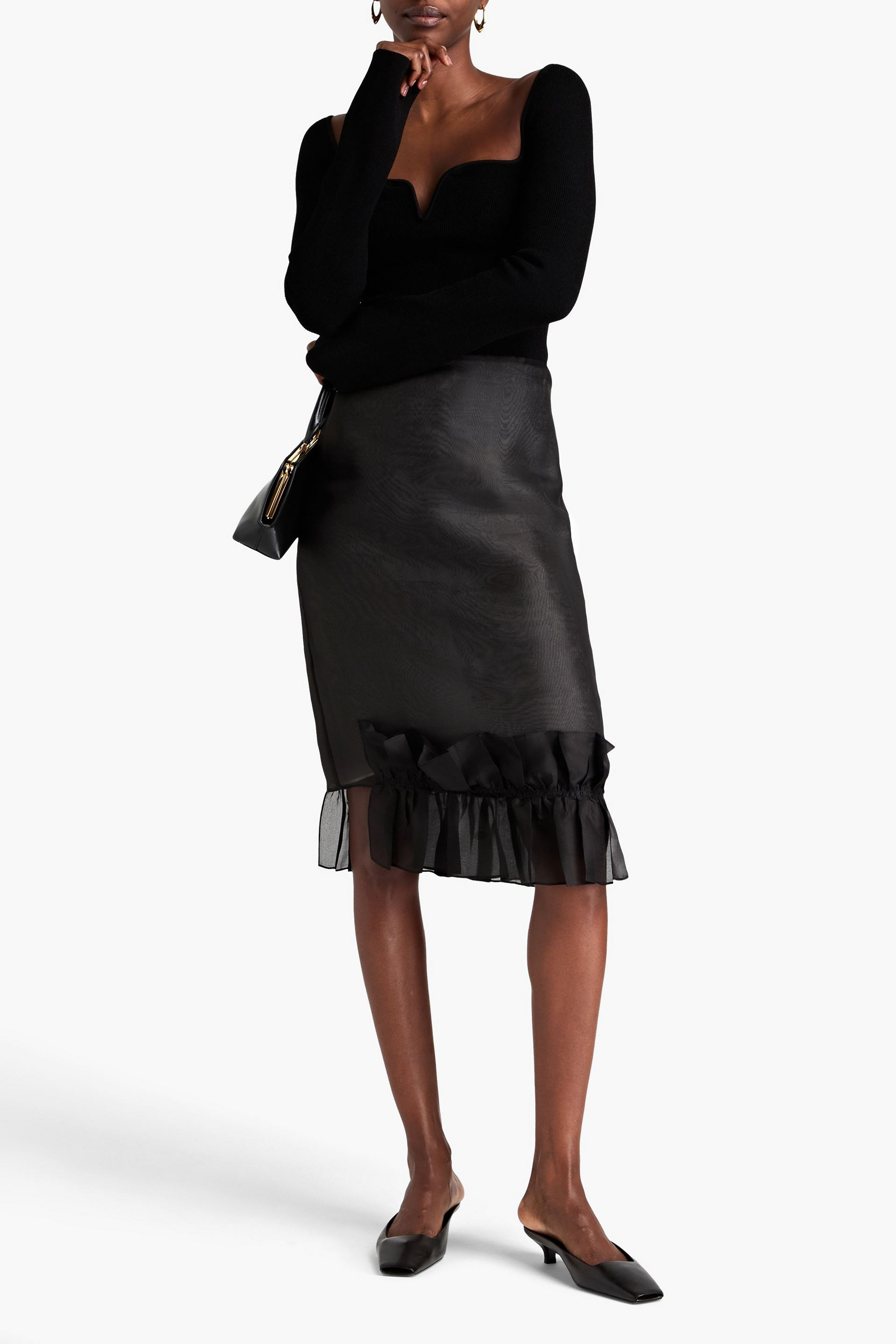 BITE STUDIOS Ruffled silk-organza skirt