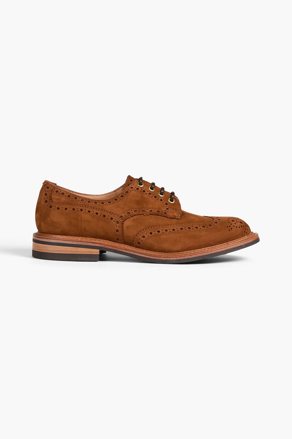 Tricker's - Laser-cut suede brogues - Brown - UK 10.5