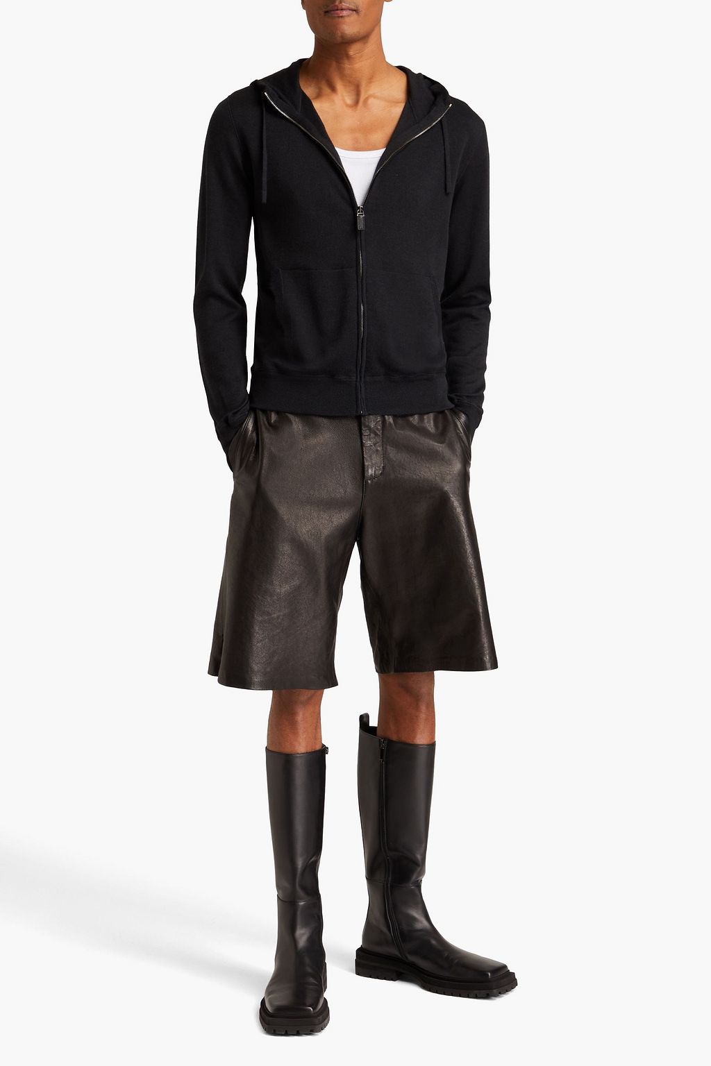 DOLCE&GABBANA Cashmere and silk-blend zip-up hoodie