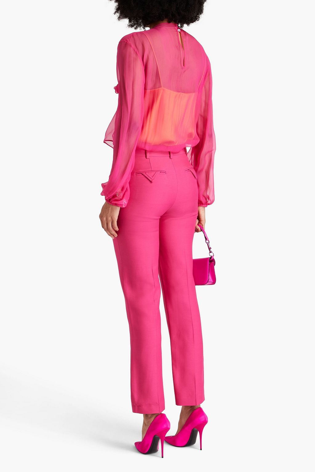 VALENTINO GARAVANI Pussy-bow silk-chiffon blouse
