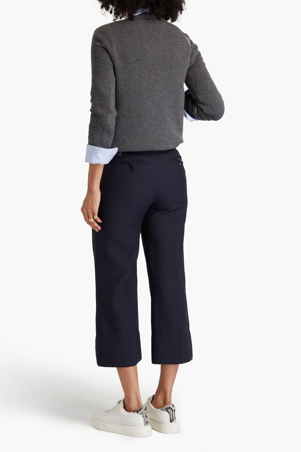 VALENTINO GARAVANI ウール&シルク混クレープ クロップド ストレートレッグパンツ