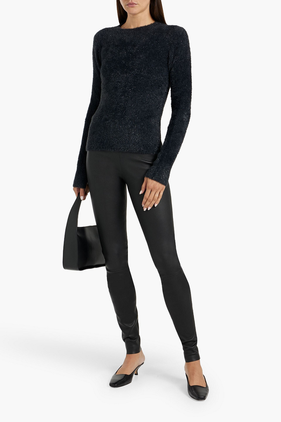 Shop By Malene Birger Stretch-leather Leggings In Black