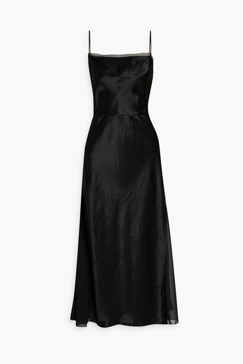Vince Mixed Media Slipdress In Black
