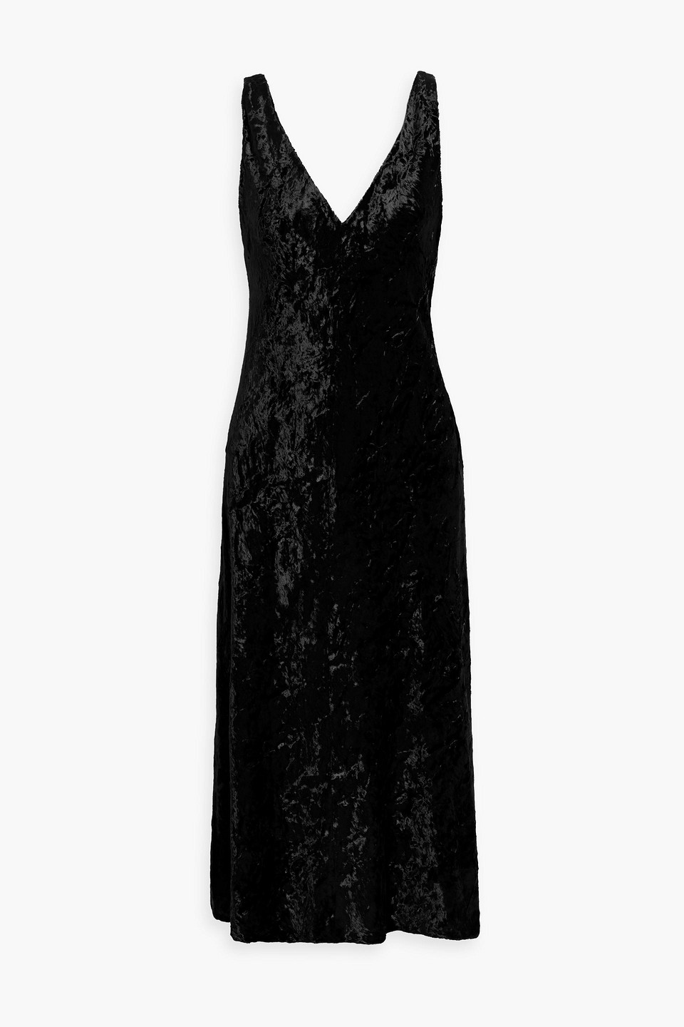 Vince Textured V-neck Mini Slip Dress In Black