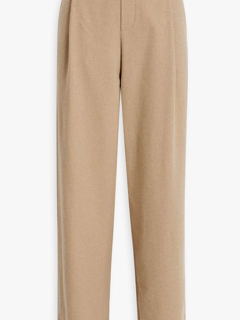 twill straight-leg pants