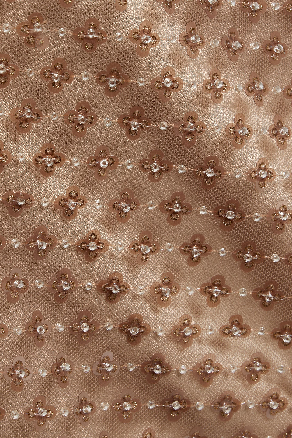 Vince Embellished Tulle Midi Skirt In Neutral