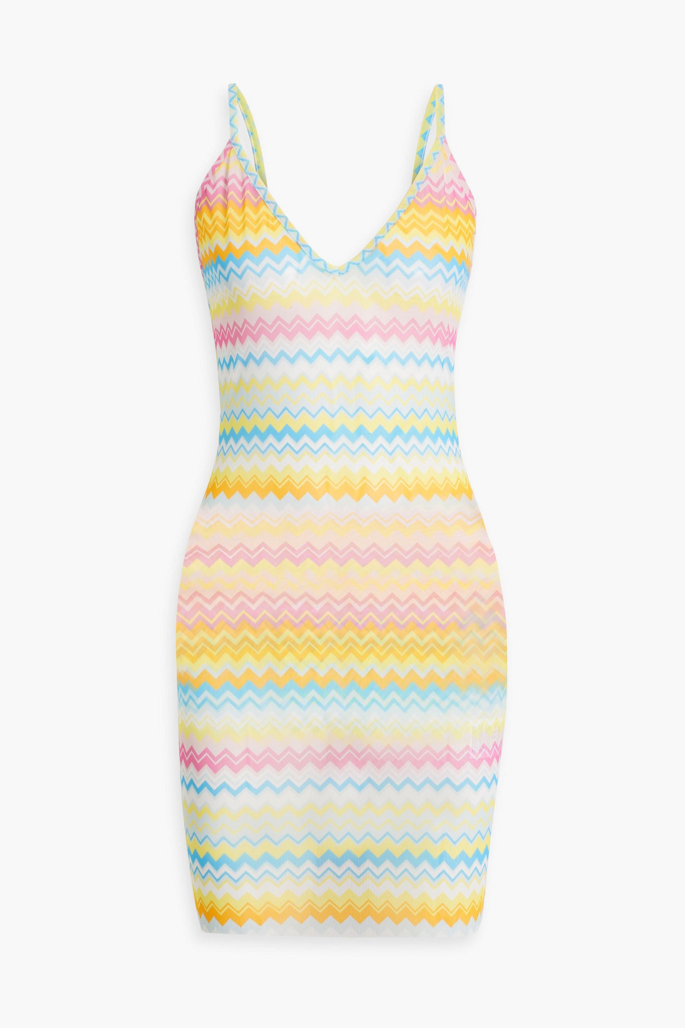 Missoni Striped Crochet-knit Mini Dress In Multicolor