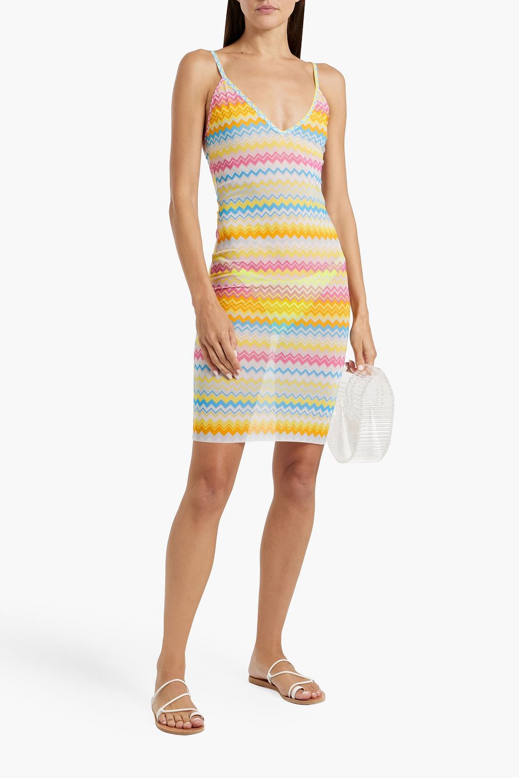 MISSONI Mare striped crochet-knit mini dress