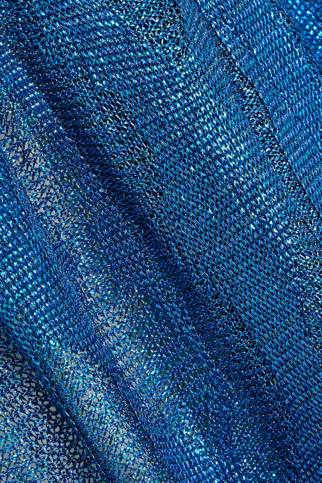 MISSONI Striped metallic crochet-knit mini skirt